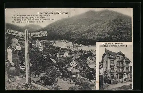 AK Lautenbach i. Renchtal, Gasthof z. Sternen, Gesamtansicht aus der Vogelschau