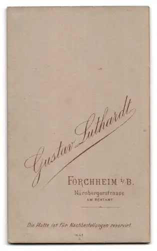 Fotografie Gustav Luthardt, Forchheim i. B., Nürbergerstr., Portrait bildschönes Fräulein im prachtvollen Kleid