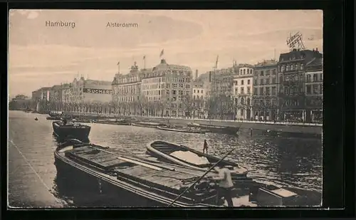 AK Hamburg, Blick auf den Alsterdamm