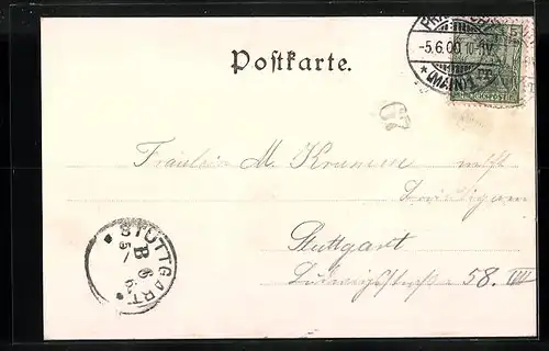 AK Frankfurt a. M., Stadtpanorama mit der Mainbrücke