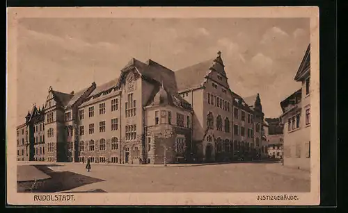 AK Rudolstadt, vor dem Justizgebäude