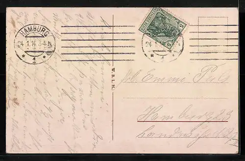 AK Hamburg-Neustadt, Strassenbahn und Passanten am Jungfernstieg