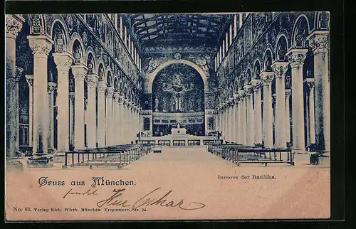 AK München, Inneres der Basilika