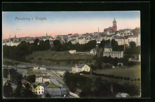 AK Annaberg i. Erzgeb., Generalansicht der Stadt
