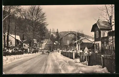 AK Kipsdorf im Erzgeb., Blick in die Altenberger Strasse