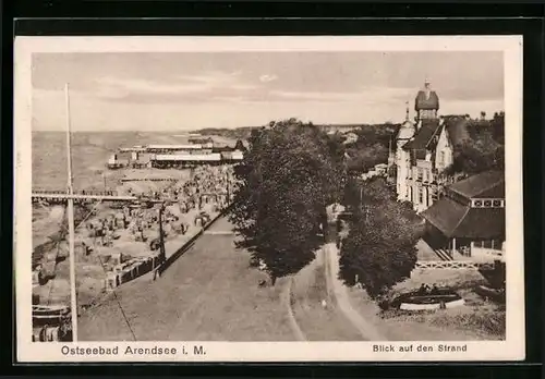 AK Arendsee i. M., Blick auf den Strand und die Promenade