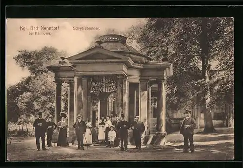 AK Bad Nenndorf, Passanten am Schwefelbrunnen