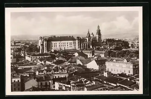 AK Krakau, Blick auf die Stadt und die Burg