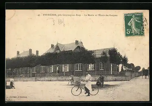 AK Ferrieres, La Mairie et l`Ecole des Garcons