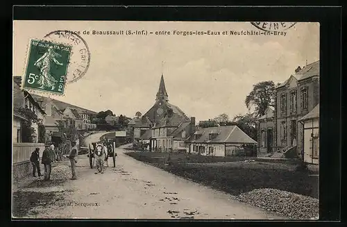 AK Neufchatel-en-Bray, Place de Beaussault, entre Forges-les-Eaux