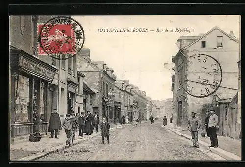 AK Sotteville-les-Rouen, Rue de la Republique