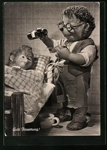 AK Mecki verabreicht seinem Kind Medizin