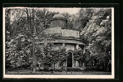 AK Potsdam, Schloss Sanssouci, Antiken Tempel, Ruhestätte der Kaiserin