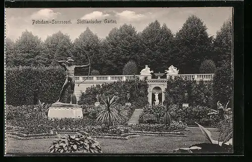 AK Potsdam, Schloss Sanssouci, im Sicilianischen Garten