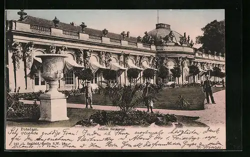 AK Potsdam, Schloss Sanssouci, in den Parkanlagen