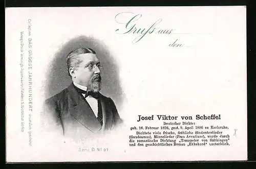 AK Josef Viktor von Scheffel, der Dichter im Portrait