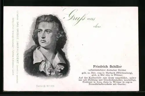 AK Friedrich Schiller, der Dichter im Portrait