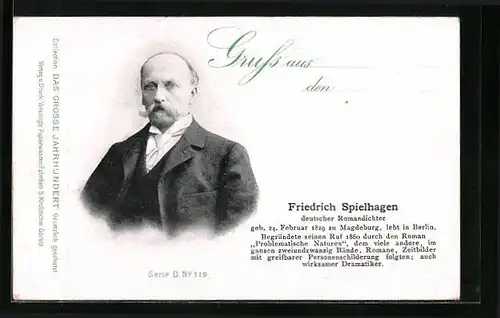 AK Friedrich Spielhagen, der Dichter im Portrait