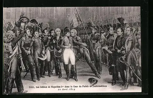 AK Les Adieux de Napoleon 1er dans la Cour du palais de Fontainebleau