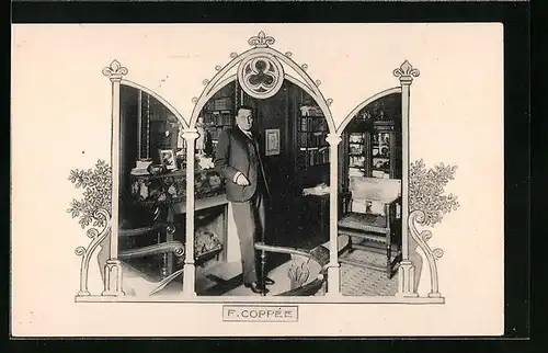 AK F. Coppee, der Dichter in seiner Wohnstube