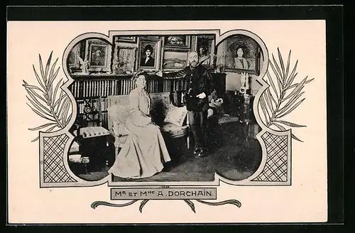 AK Mr. et Mme A. Dorchain, die Dichter im Portrait