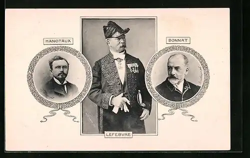 AK Hanotaux, Lefebvre und Bonnat, die Dichter im Portrait