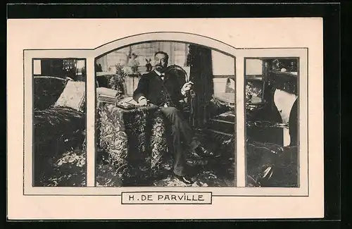 AK H. De Parville, der Dichter in seiner Stube