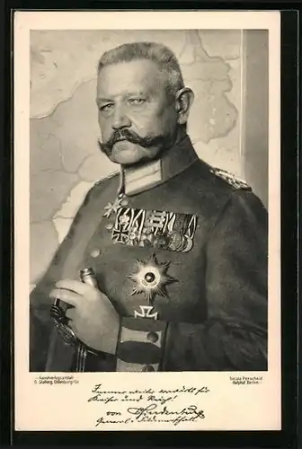 AK Paul von Hindenburg, der Feldmarschall mit Eisernem Kreuz