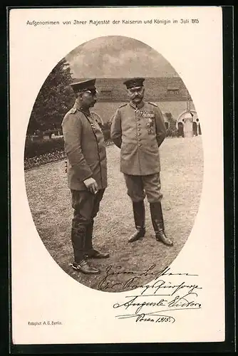 AK Paul von Hindenburg, der Feldmarschall mit dem Kaiser durch Kaiserin und Königin fotografiert