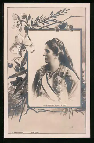 AK Milena, die Prinzessin von Montenegro seitlich abgelichtet