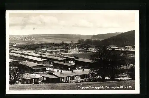 AK Münsingen, Blick zum Truppenübungsplatz