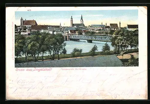 AK Ingolstadt, Totalansicht mit Brücke