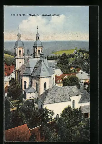 AK Gössweinstein / Fränk. Schweiz, Teilansicht mit Kirche