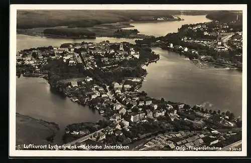 AK Lychen, Gesamtansicht, orig. Fliegeraufnahme
