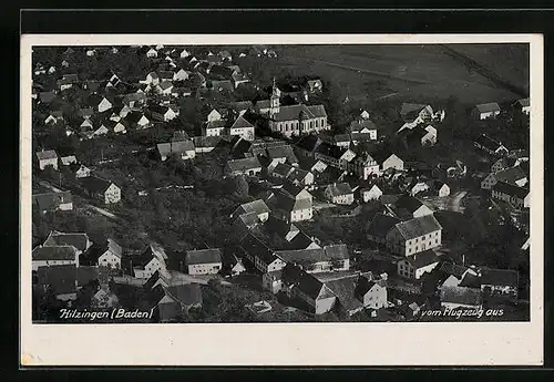 AK Hilzingen / Baden, Totale vom Flugzeug aus gesehen