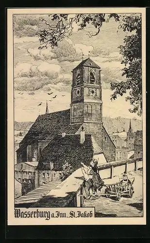 AK Wasserburg am Inn, St. Jakob-Kirche