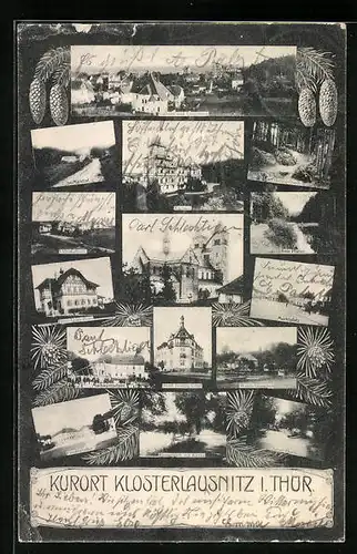 AK Klosterlausnitz i. Thür., Hotel Herzog Ernst, Ernst Agnes-Heim, Kurhotel