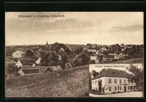 AK Dittersdorf b. Glashütte /Oberdorf, Oberer Gasthof Dittersdorf, Teilansicht