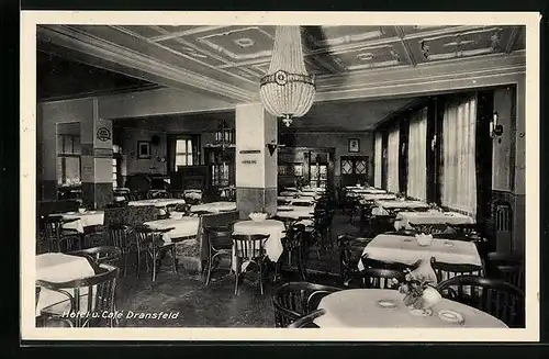 AK Soltau i. Hann, Hotel u. Cafe Dransfeld, Innenansicht