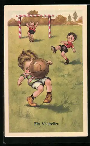 AK Ein Volltreffer, Junge bekommt einen Ball ab