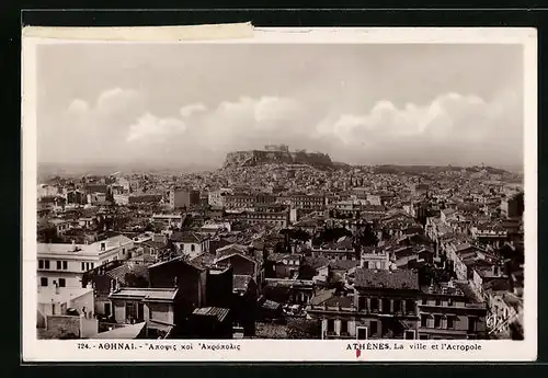 AK Athènes, la ville et l'Acropole