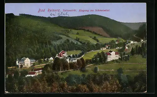 AK Bad Reinerz, Teilansicht mit Eingang ins Schmelzetal