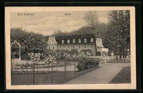 AK Bad Kudowa, Gartenpartie am Schloss