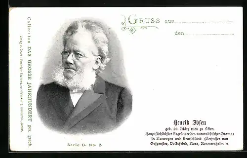 AK Dichter Henrik Ibsen im Portrait