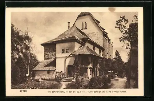 AK Jena, die Schillerkirche, Ort der Trauung von Schiller und seiner Lotte am 22. Februar 1790