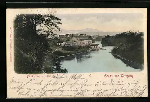 AK Kempten i. Allgäu, Partie und Siedlung am Illerufer