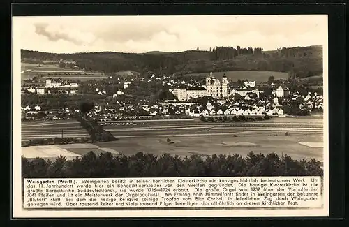 AK Weingarten i. Württ., Generalansicht der Stadt