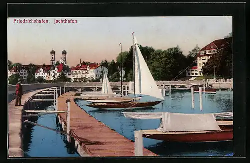 AK Friedrichshafen a. B., Segelboote im Yachthafen