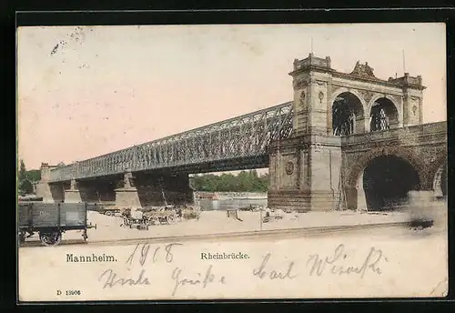 AK Mannheim, Partie an der Rheinbrücke