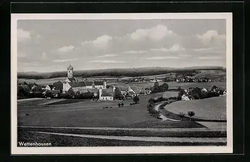 AK Wettenhausen, Generalansicht mit dem Kloster